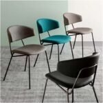 Modern Commercial Metal-Leather Dining Chair – Durable Event & Wedding Rental Seating