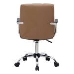 Modern Brown Faux Leather Office Desk Chair with Armrest - Image 3
