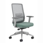 S2 Executive mesh chair with swivel base, recline, adjustable headrest, and ergonomic support — ideal for work, conferencing, or gaming.