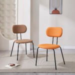 Modern Luxury Stacking Leather Dining Chair – Waterproof Restaurant / Event Seating with Stainless Steel Legs